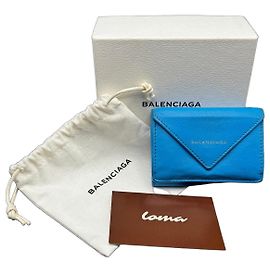 Balenciaga blue leather wallet Blue