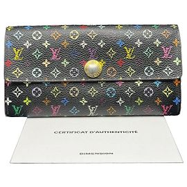 Louis Vuitton Monogram Multicolore Wallet Black Multiple colors