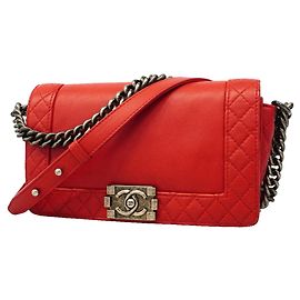 Borsa a Tracolla Chanel Boy Chain Rosso