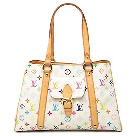 Louis Vuitton White Monogram Multicolore Aurelia MM Weiß