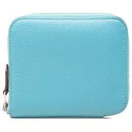 Cartera compacta Hermès Blue Epsom Azap Silk Azul Azul claro