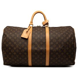 Louis Vuitton Brown Monogram Keepall 55 Marrom