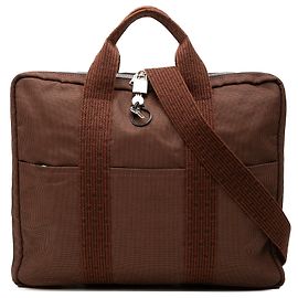 Hermès Brown Canvas Herline Porte Documents Brown