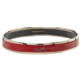 Hermès Red Narrow Enamel Calech Bangle 65 Red Dark red