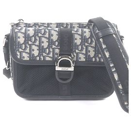 Borsa a tracolla Dior 8 Mini Oblique Canvas e Mesh blu Dior Blu Blu navy