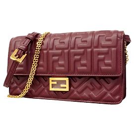Sac à épaule Fendi en cuir Bordeaux Bordeaux