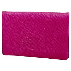 Hermès Hermes Calvi Rose Purple Kartenetui Lila