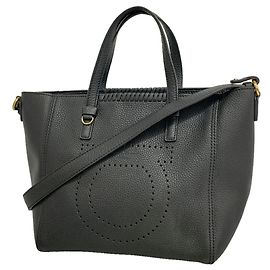 Salvatore Ferragamo Gancini Lederhandtasche Schwarz