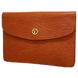 Louis Vuitton Epi Montaigne Clutch Tasche Braun