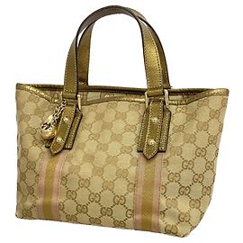 Gucci GG Canvas Handbag Brown Beige