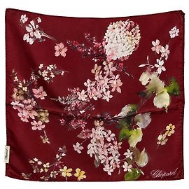 Lenço de seda Chopard com estampado floral Rosa Branco Vermelho Amarelo