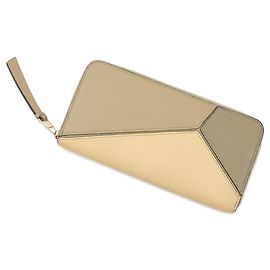 Loewe Puzzle Zip-Around Long Wallet Brown Beige