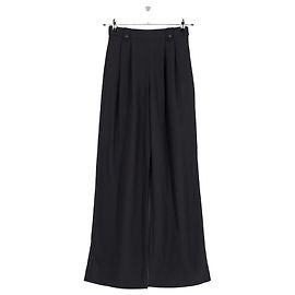 SéZane Black Wide Leg Viscose Pants Black