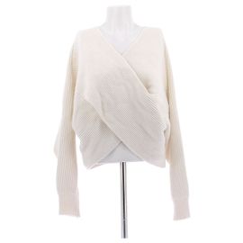 Autre Marque ALMADA Weißer zweireihiger Wollpullover Weiß