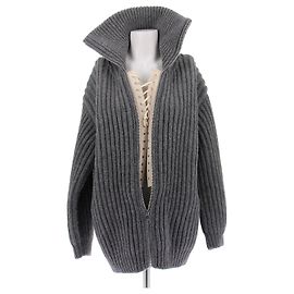 Prada Robe-pull grise avec corset Gris