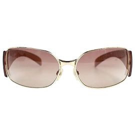 Chanel Gafas de sol envolventes marrones Castaño