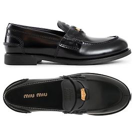 Mocasines Miu Miu de cuero negro Negro