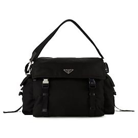 Prada Explore Re-Nylon and Leather Bag Black