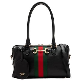 Sac Boston Medium Gucci Noir en Cuir Noir