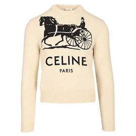 Céline Cashmere Crewneck Sweater White