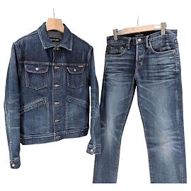 Tom Ford Chaqueta Trucker de Denim de Algodón (Grade Azul