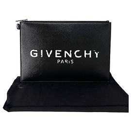 Givenchy Logo Canvas Clutch Bag Black Black