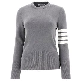 Thom Browne Milano Stitch Classic Knit Light Gray Braun