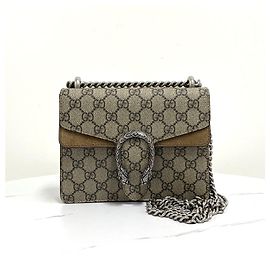 Gucci Borsa a tracolla Dionysus Supreme Chain Crossbody Beige Marrone