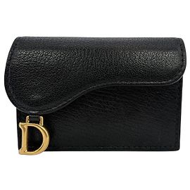 Dior Saddle Bloom Card Wallet Black