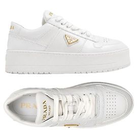Prada Triangle Logo Downtown Sneakers White White