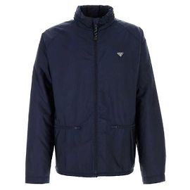 Prada Nylon Hooded Jacket Navy Blue