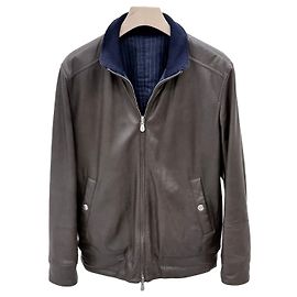 Brunello Cucinelli Reversible Leather Jacket Brown Brown