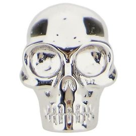 Alexander McQueen Skull Stud Earrings Silver Silvery