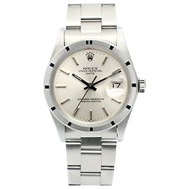 Rolex Orologio Vintage da Uomo Oyster Perpetual Date Automatic in Acciaio Argento