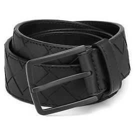 Bottega Veneta Intrecciato Ledergürtel Schwarz Schwarz