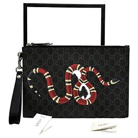 Gucci Pochette imprimé serpent noir Noir