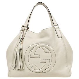 Gucci Borsa a tracolla Soho Tassel in pelle bianca Bianco