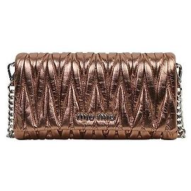 Miu Miu Sac à épaule matelassé doré Doré