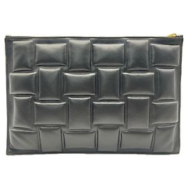 Bottega Veneta Quilted Clutch Bag Black