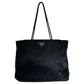 Sac cabas Prada en nylon noir Noir