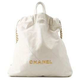 Chanel White Leather Handbag White
