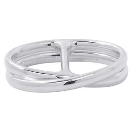Hermès Hermes Chaine d'Ancre Punk Double Ring Silvery