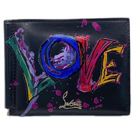 Cartera bi-fold Christian Louboutin LOVE Negro