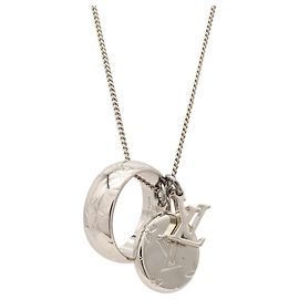 Louis Vuitton Monogram Ring Halskette Silber