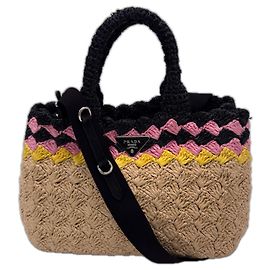 Prada Raffia Handbag Beige Multicolour Multiple colors Beige