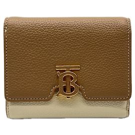 Cartera compacta Burberry TB Beige Crudo