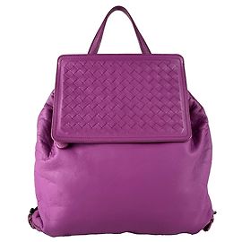 Bottega Veneta Purple Leather Backpack Purple
