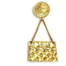 Broche en métal doré Chanel Doré