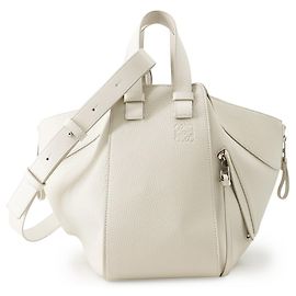 Loewe Hammock Small Leather Handbag White