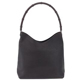 Gucci Vintage Bamboo Handle Tote Leather Brown